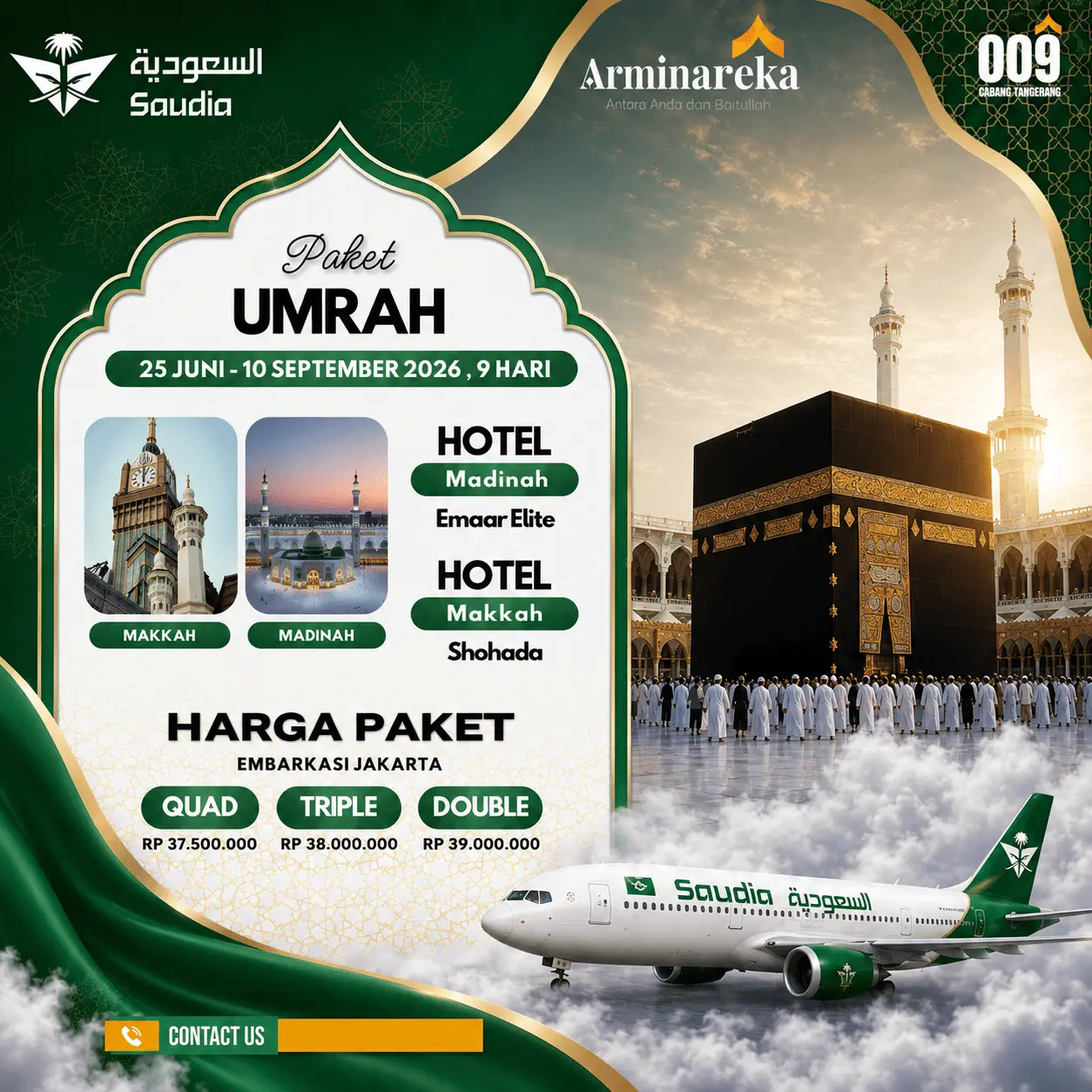 paket umroh 9 hari - saudia